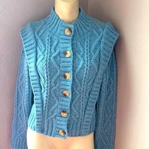 Central Park west blue cardigan sweater size xs